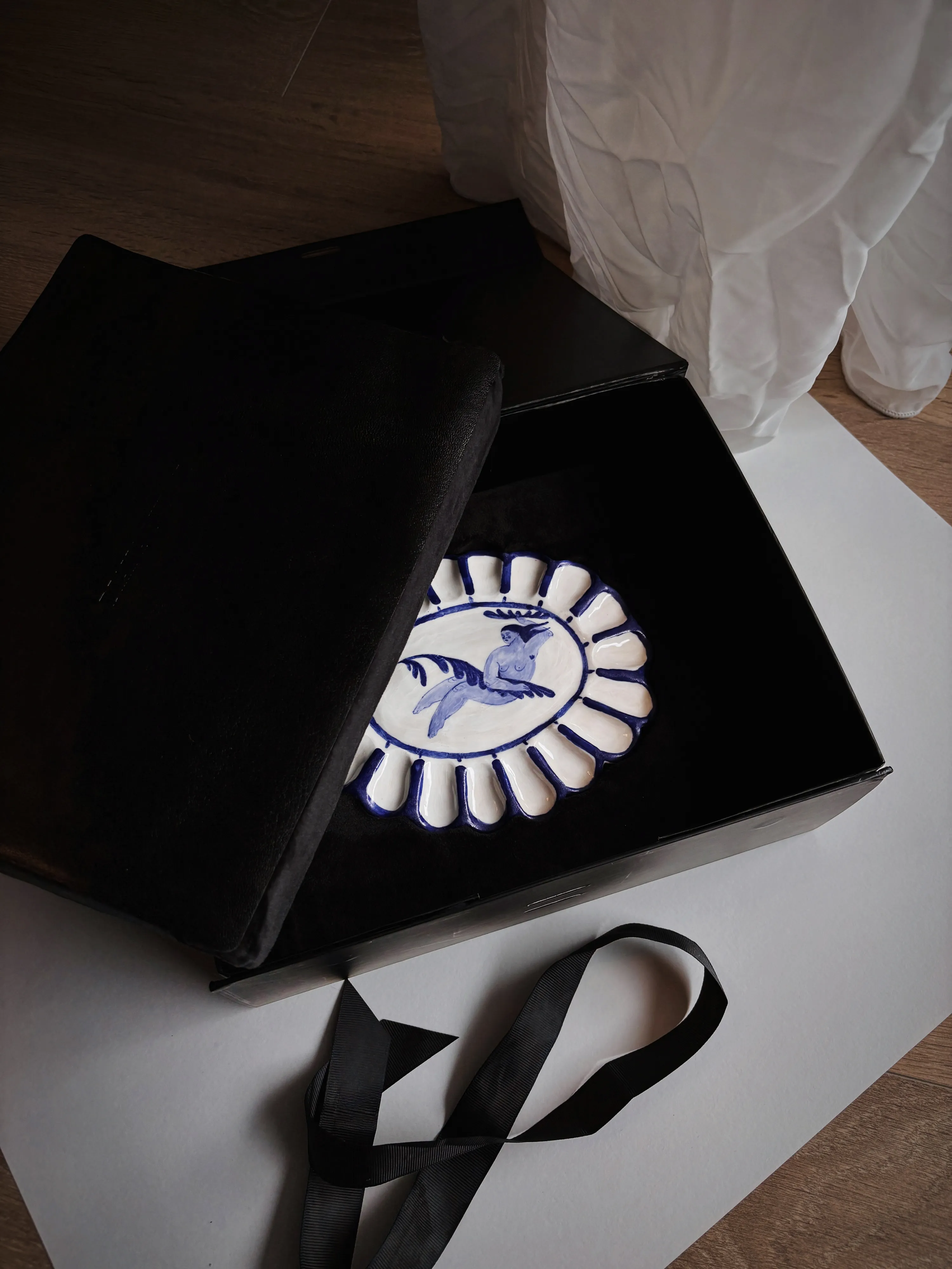 Image of MY PLANT by Diana Ruban , size: 15.5 x 19x1 cm, made of White clay 1200 degrees fired, engobe, Sculpture medium, from Georgia , part of the Ceramics and modeling series, priced at $330 Photo 4 of 4.