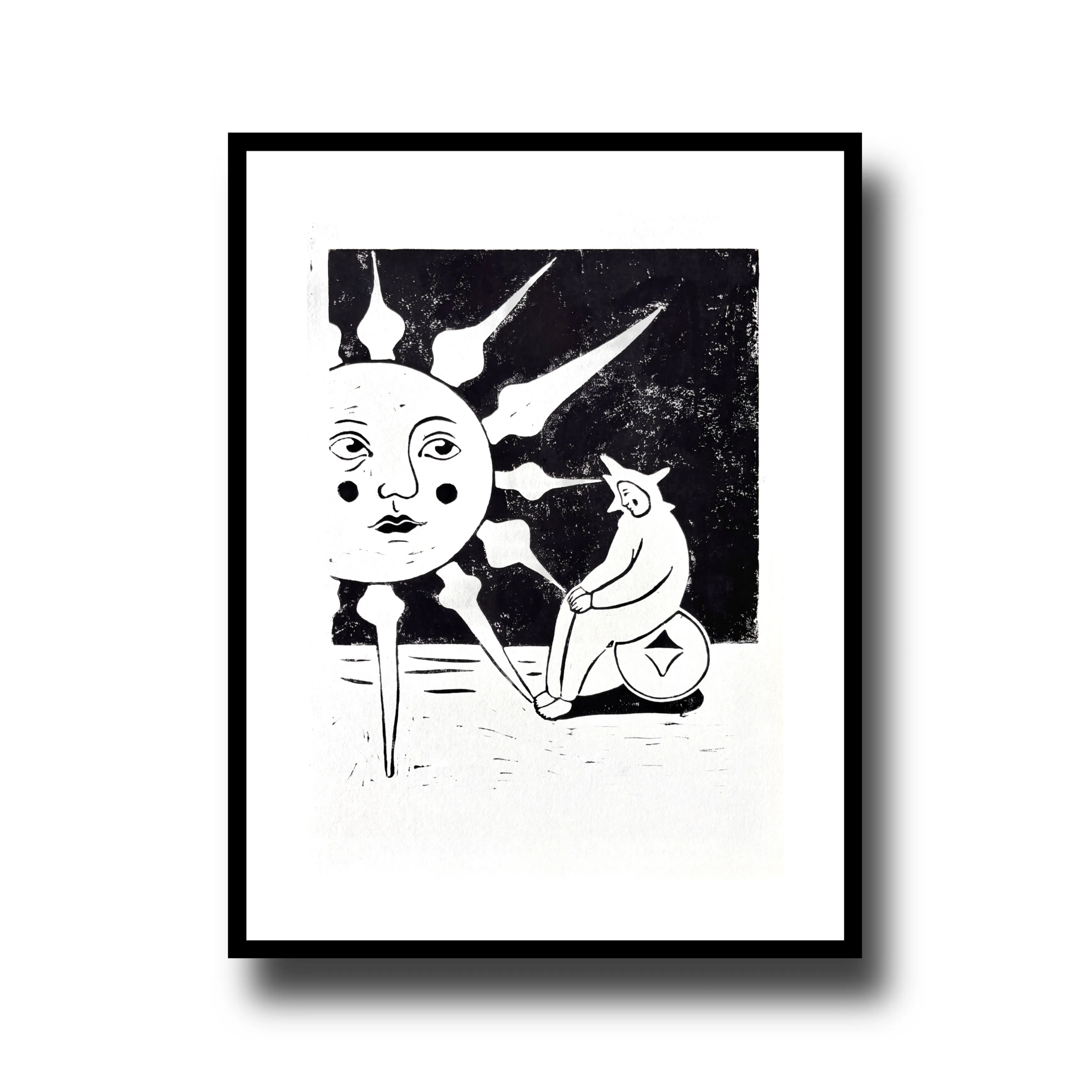 Image of Я не горюю. by Diana Ruban , size: 30x21 см, made of Папір, темперна фарба, Graphics medium, from Грузія, part of the Linocut, graphics series, priced at $150 Photo 6 of 6.