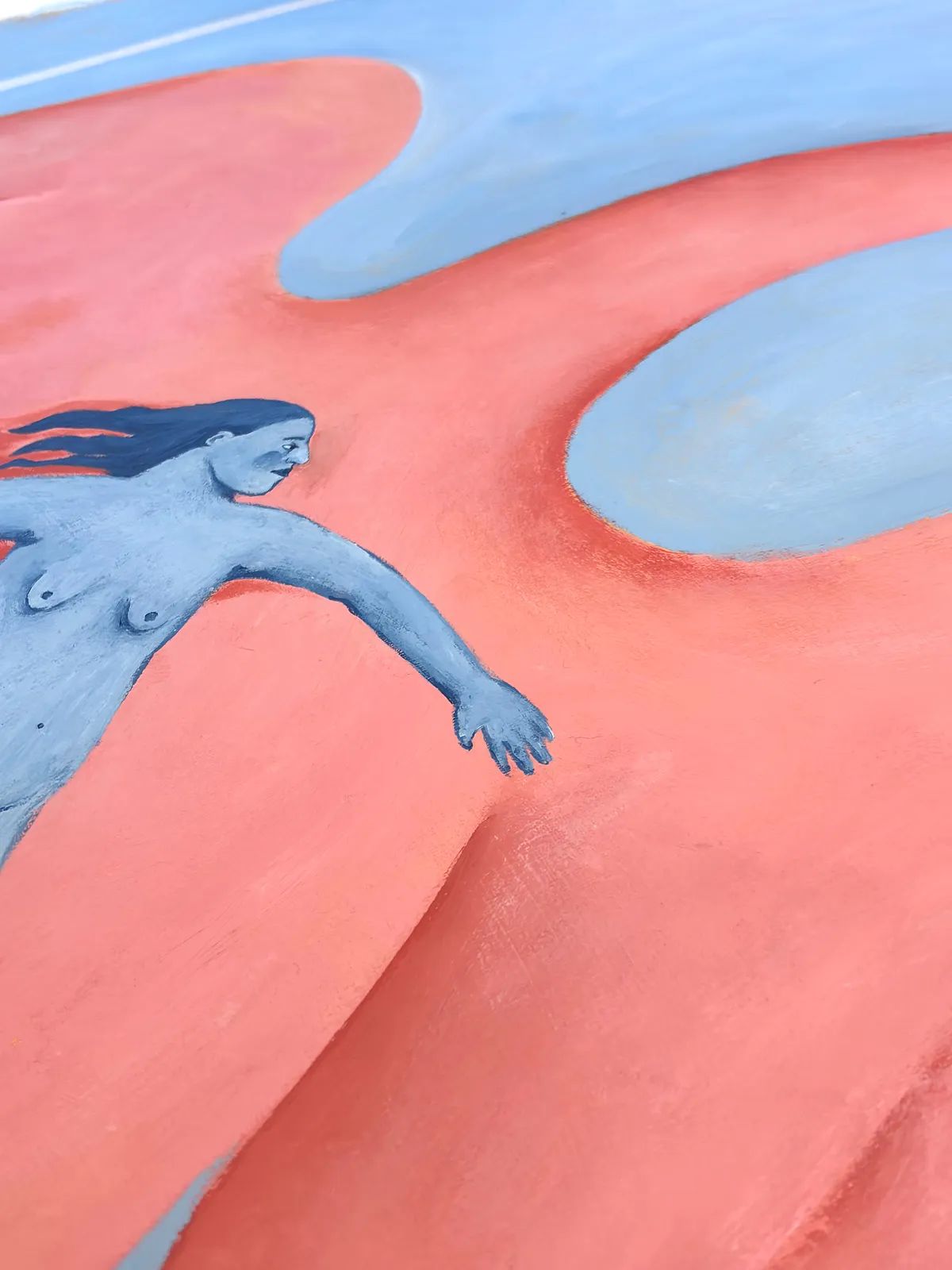 Image of In a dream by Diana Ruban , size: 100x85 cm, made of Canvas, acrylic, Painting medium, from Georgia , part of the Blue women series Photo 4 of 4.