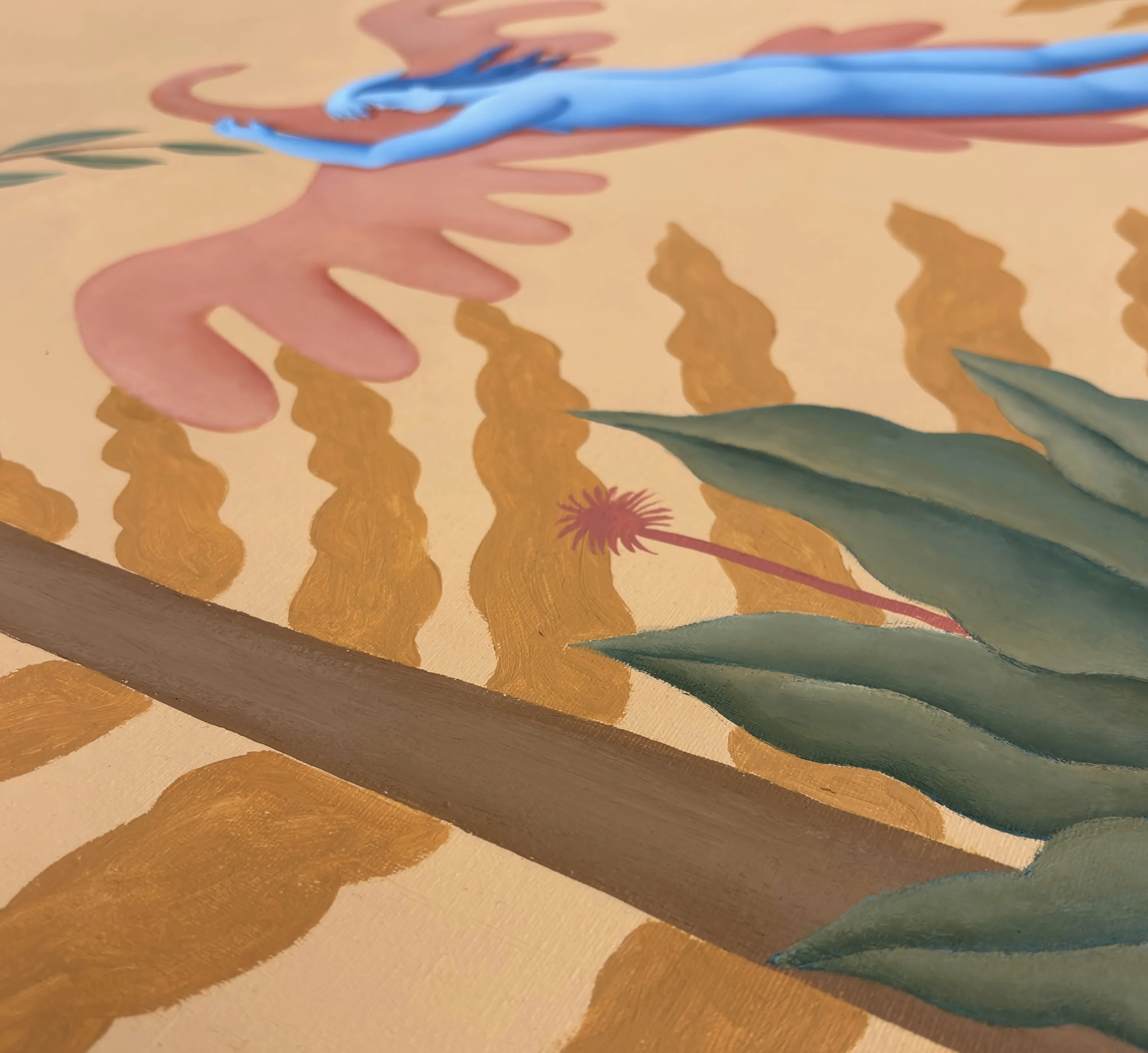 Image of I want to fly with you. by Diana Ruban , size: 128 x 73 cm, made of Canvas, acrylic., Painting medium, from Georgia , part of the Blue women series, priced at $3500 Photo 3 of 3.