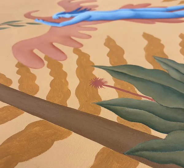 Image of I want to fly with you. by Diana Ruban , size: 128 x 73 cm, made of Canvas, acrylic., Painting medium, from Georgia , part of the Blue women series, priced at $3500 Photo 3 of 3.