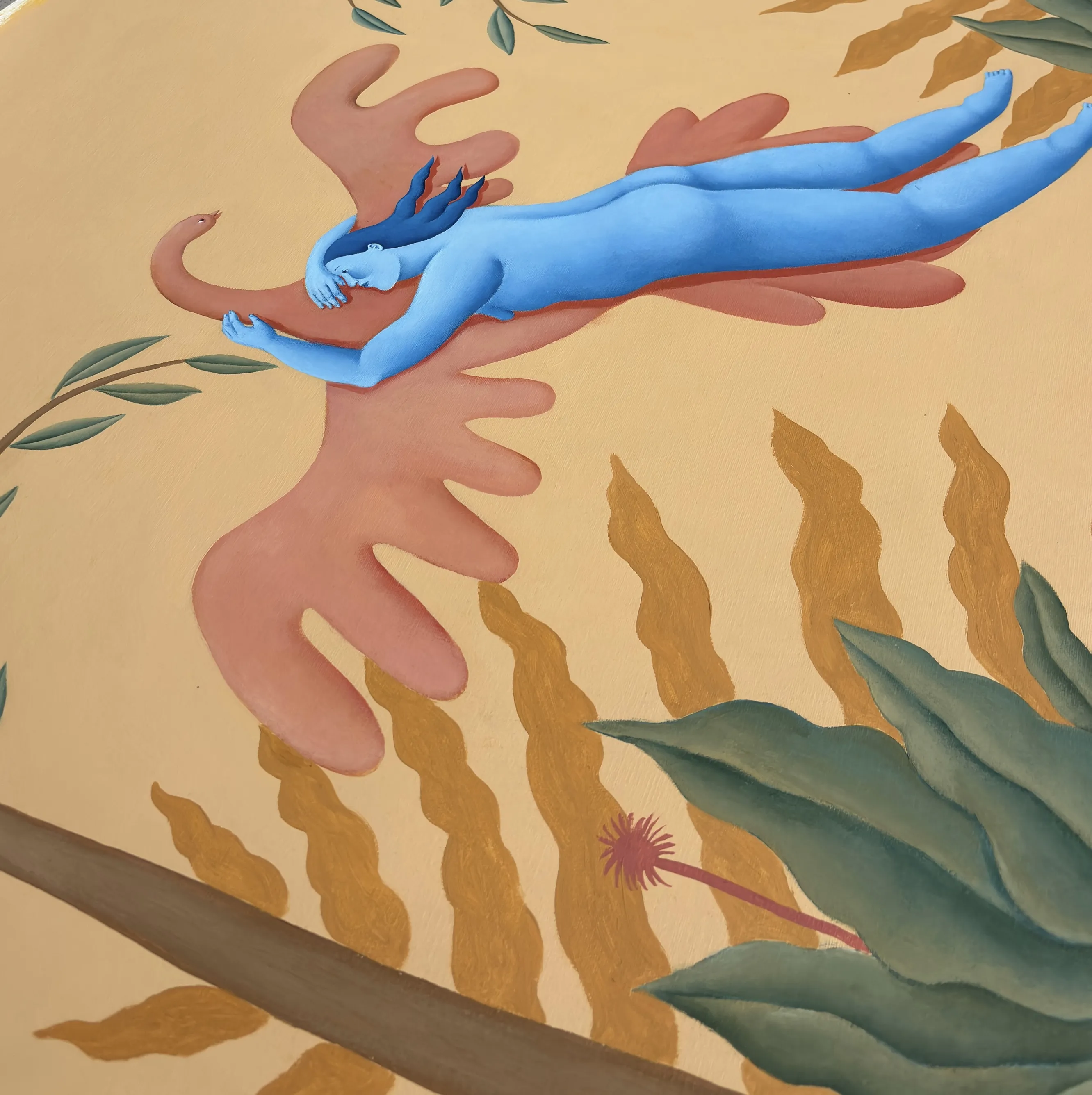 Image of I want to fly with you. by Diana Ruban , size: 128 x 73 cm, made of Canvas, acrylic., Painting medium, from Georgia , part of the Blue women series, priced at $3500 Photo 2 of 3.