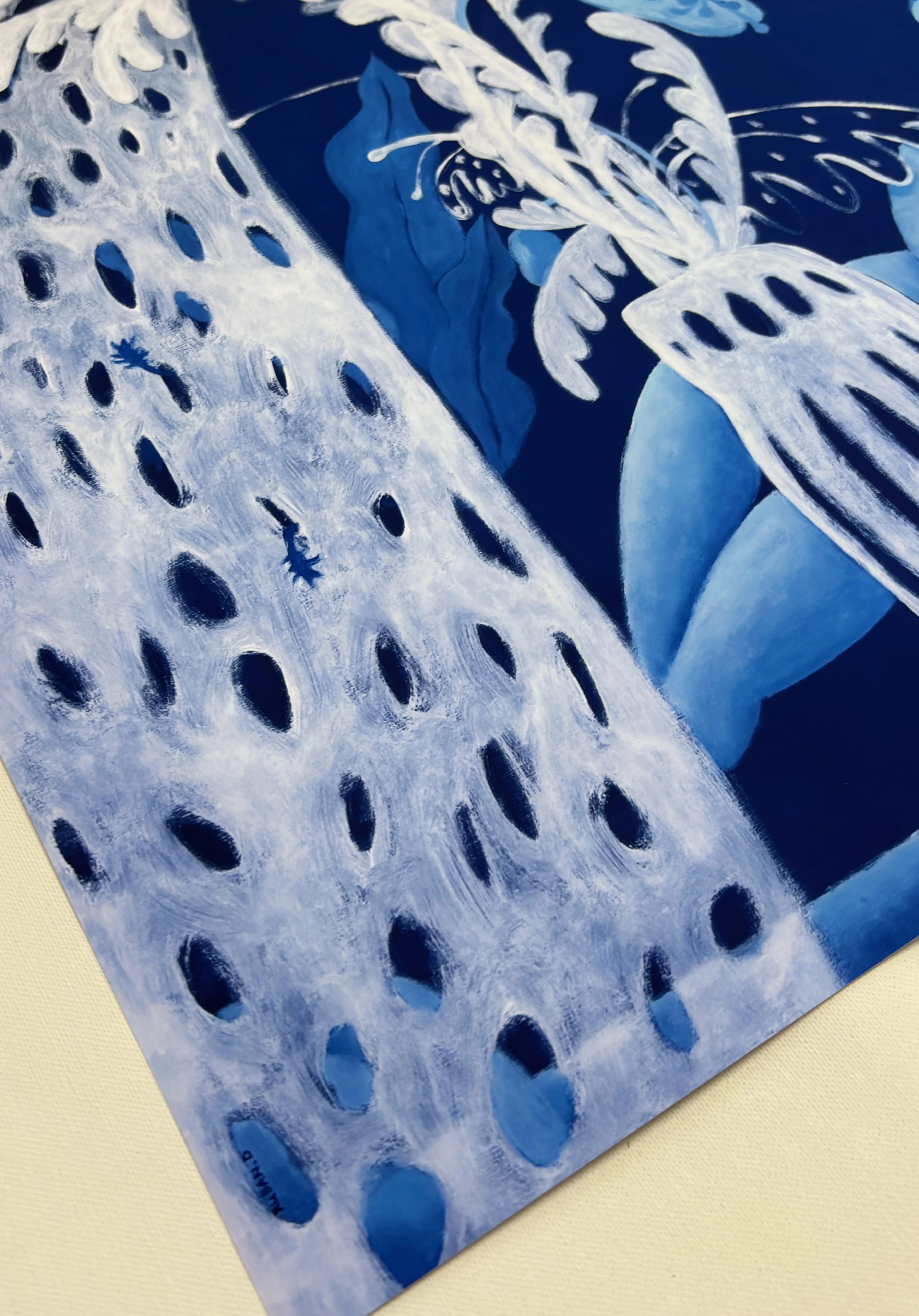 Image of Poster “A place in the garden” by Diana Ruban , size: 50 x 60 cm, made of Paper 200 gsm , Painting medium, from Ukraine , part of the Poster series, priced at $35 Photo 3 of 4.