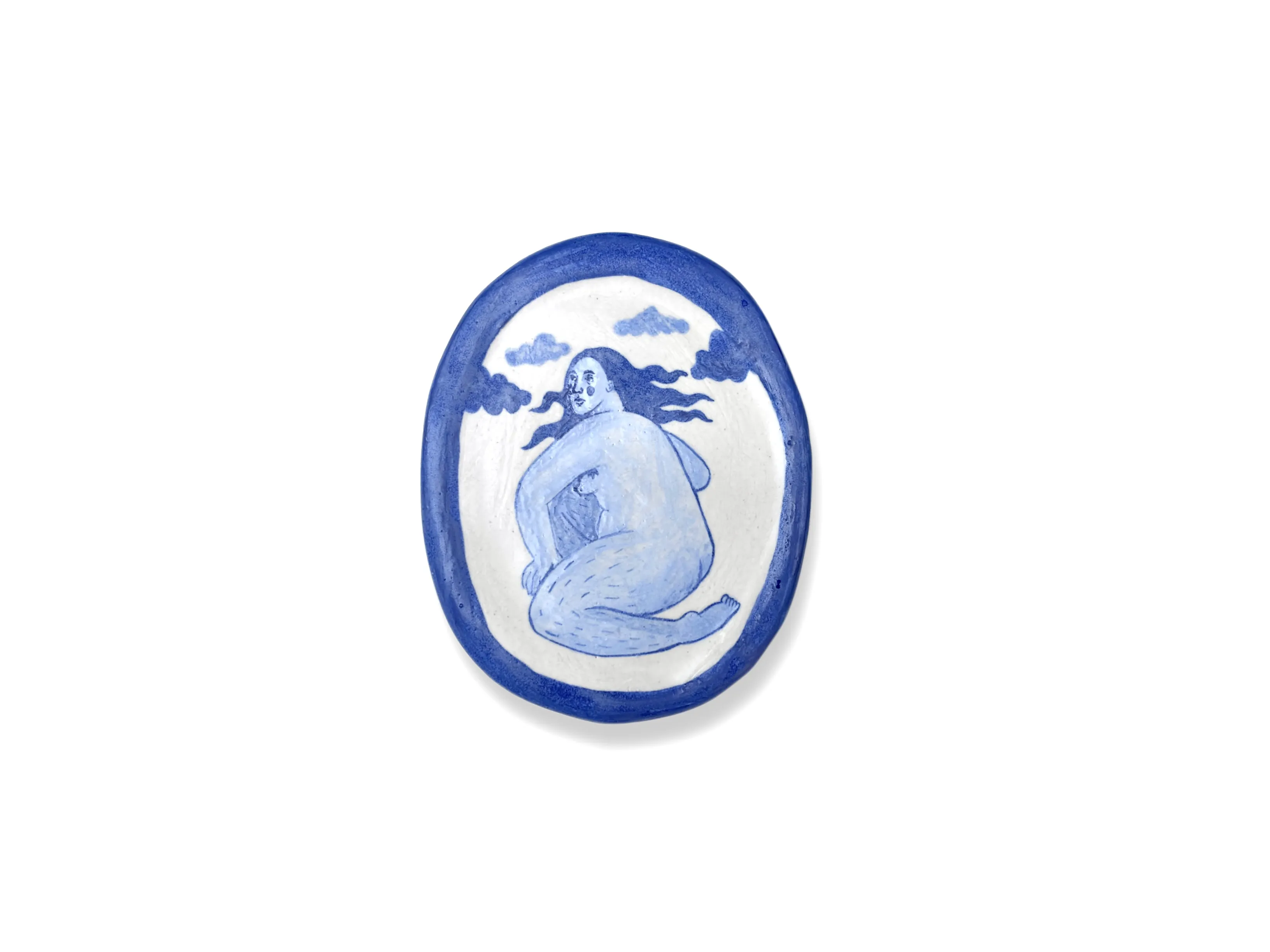 Image of Dreams by Diana Ruban , made of White clay ceramics, fired at 1200 degrees, Sculpture medium, from Ukraine , part of the Blue women series, priced at $180 Photo 1 of 4.