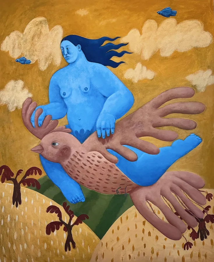 Image of Poster “ My bird” by Diana Ruban , size: 50x60 cm, made of Paper 190gsm , Digital medium, from Ukraine , part of the Poster series, priced at $35