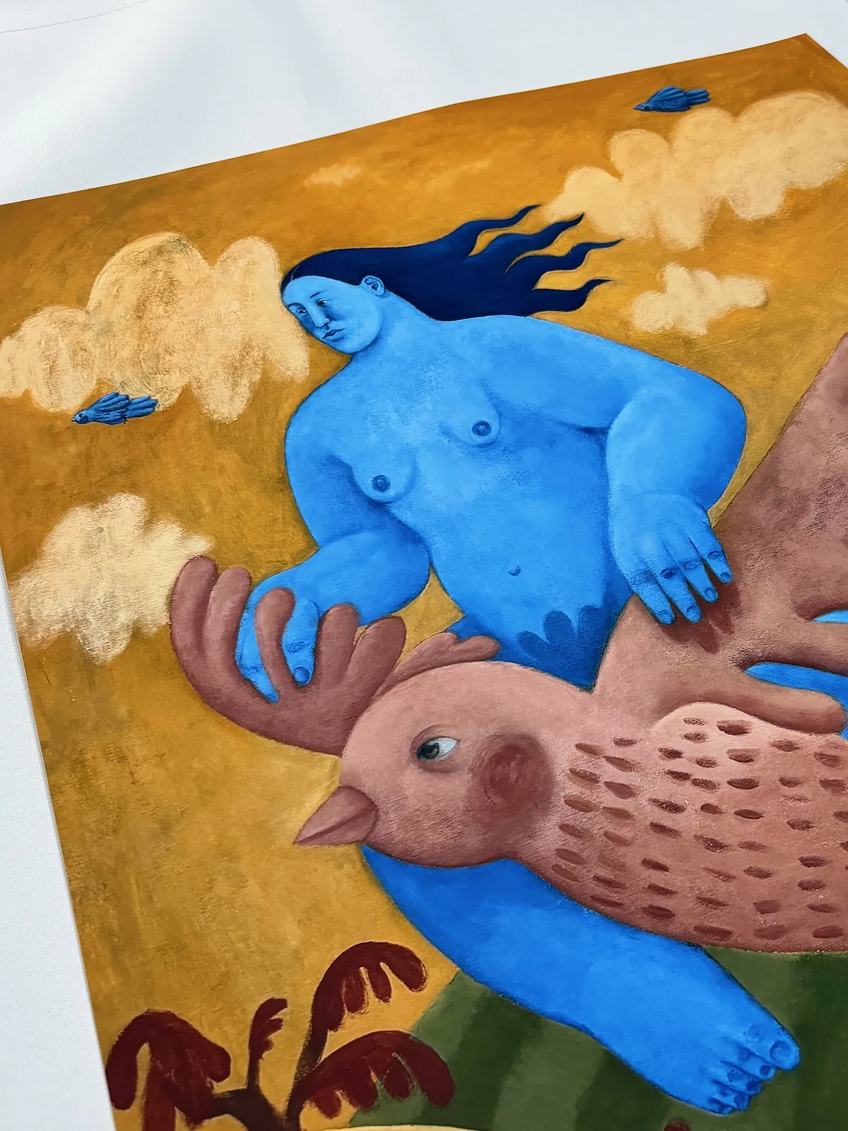 Image of Poster “ My bird” by Diana Ruban , size: 50x60 cm, made of Paper 190gsm , Digital medium, from Ukraine , part of the Poster series, priced at $35 Photo 3 of 5.