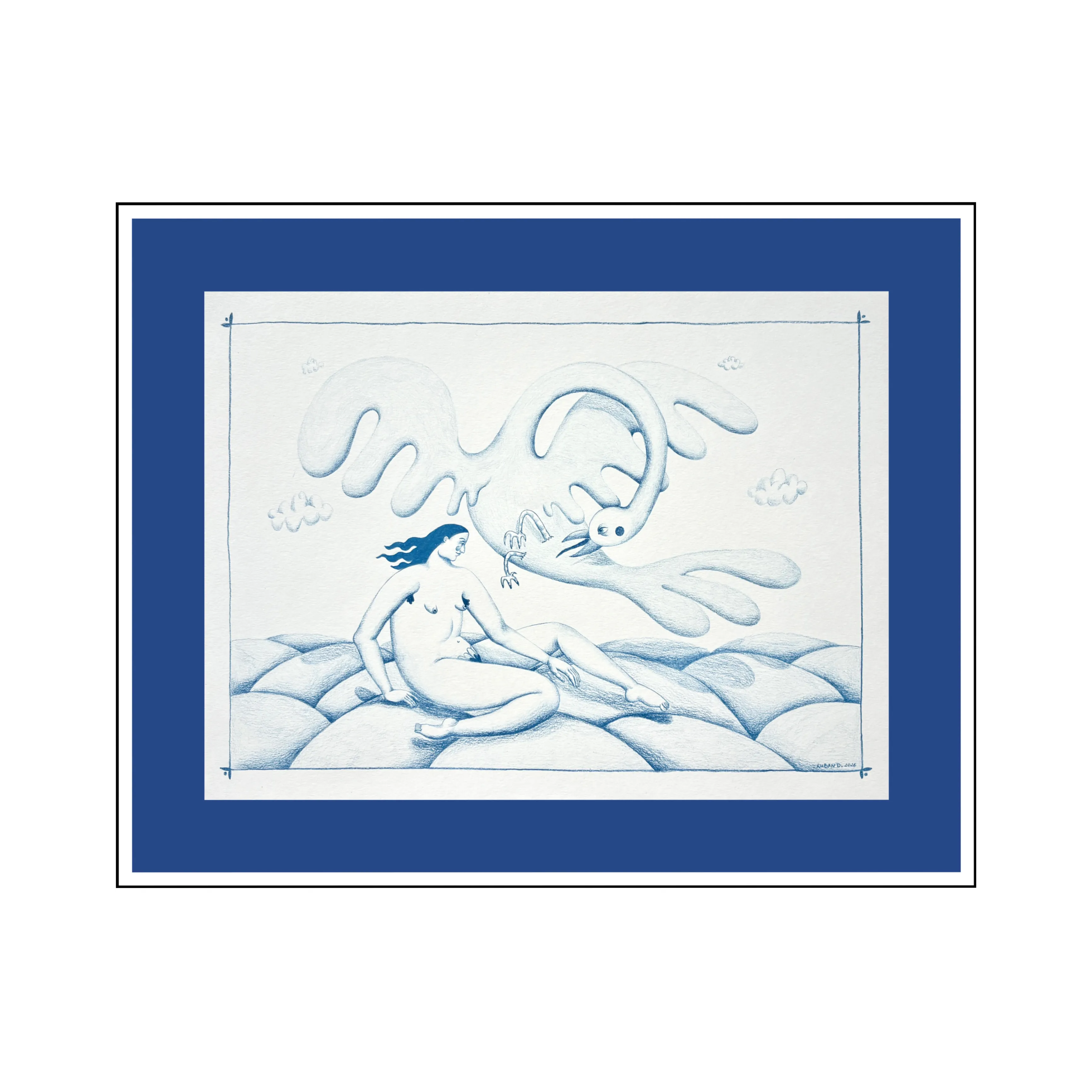 Image of Don't leave me. by Diana Ruban , size: 29,5 x 40 cm, made of Paper, pencil, Graphics medium, from Ukraine , part of the Linocut, graphics series, priced at $250 Photo 7 of 7.