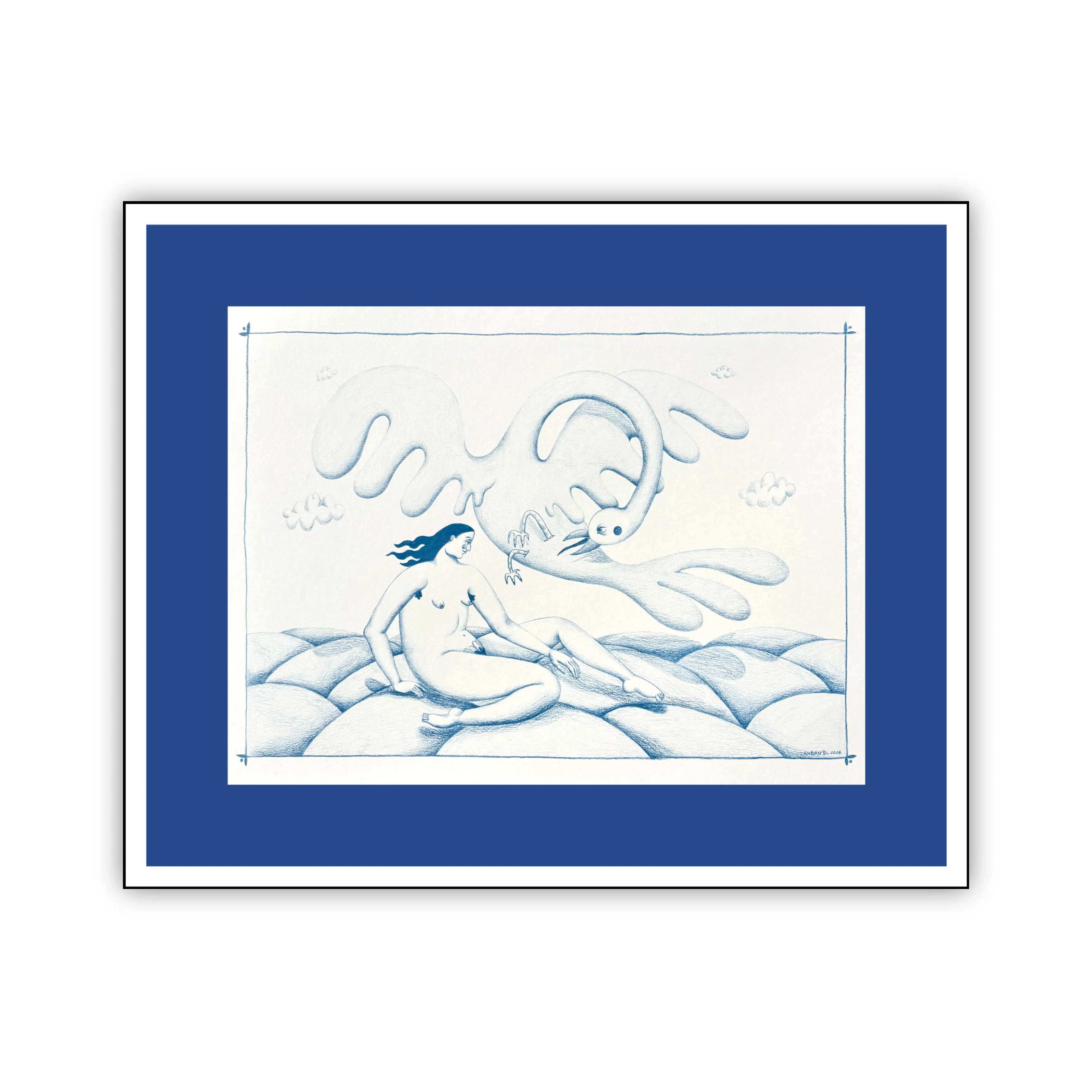 Image of Don't leave me. by Diana Ruban , size: 29,5 x 40 cm, made of Paper, pencil, Graphics medium, from Ukraine , part of the Linocut, graphics series, priced at $250 Photo 9 of 9.