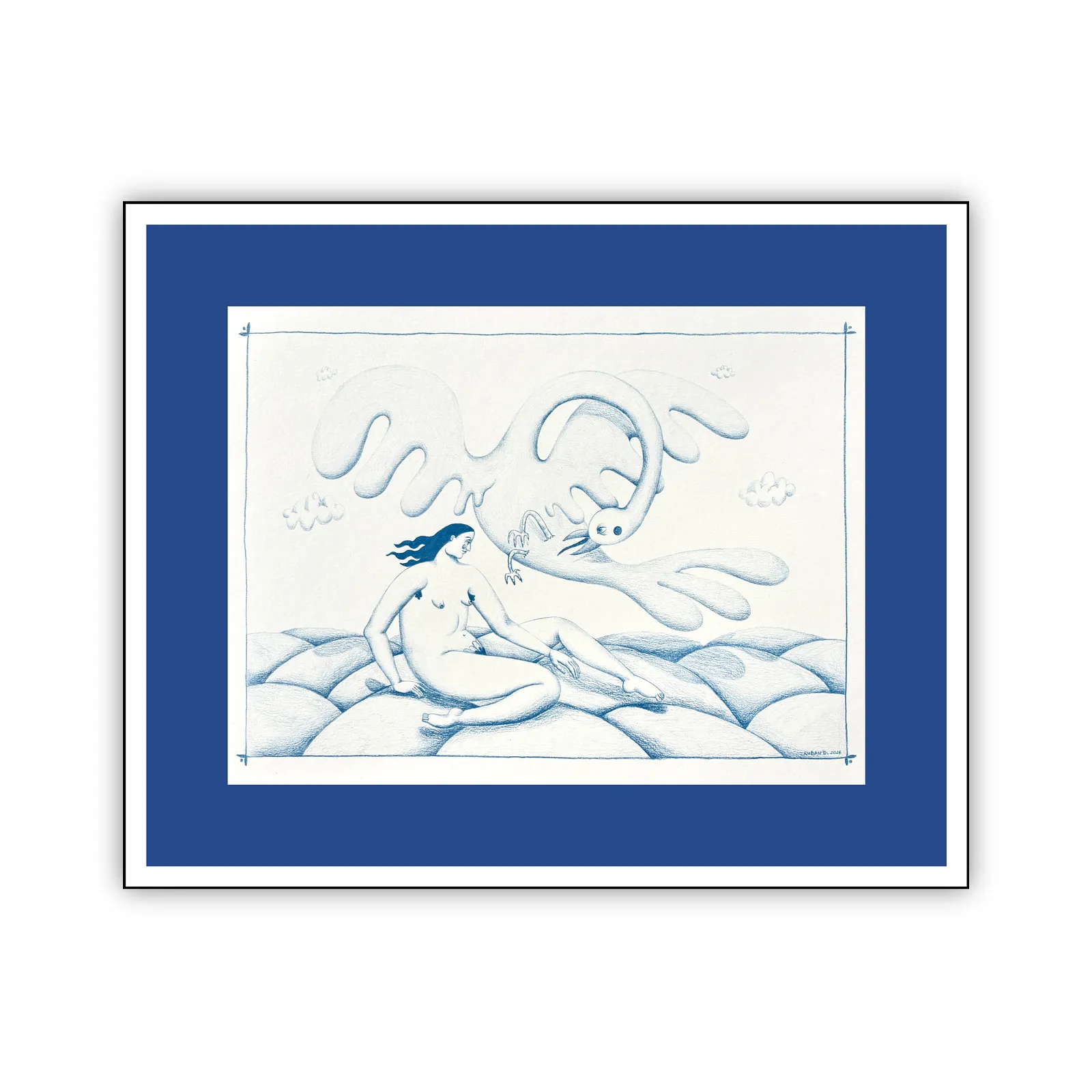 Image of Don't leave me. by Diana Ruban , size: 29,5 x 40 cm, made of Paper, pencil, Graphics medium, from Ukraine , part of the Linocut, graphics series, priced at $250 Photo 9 of 9.