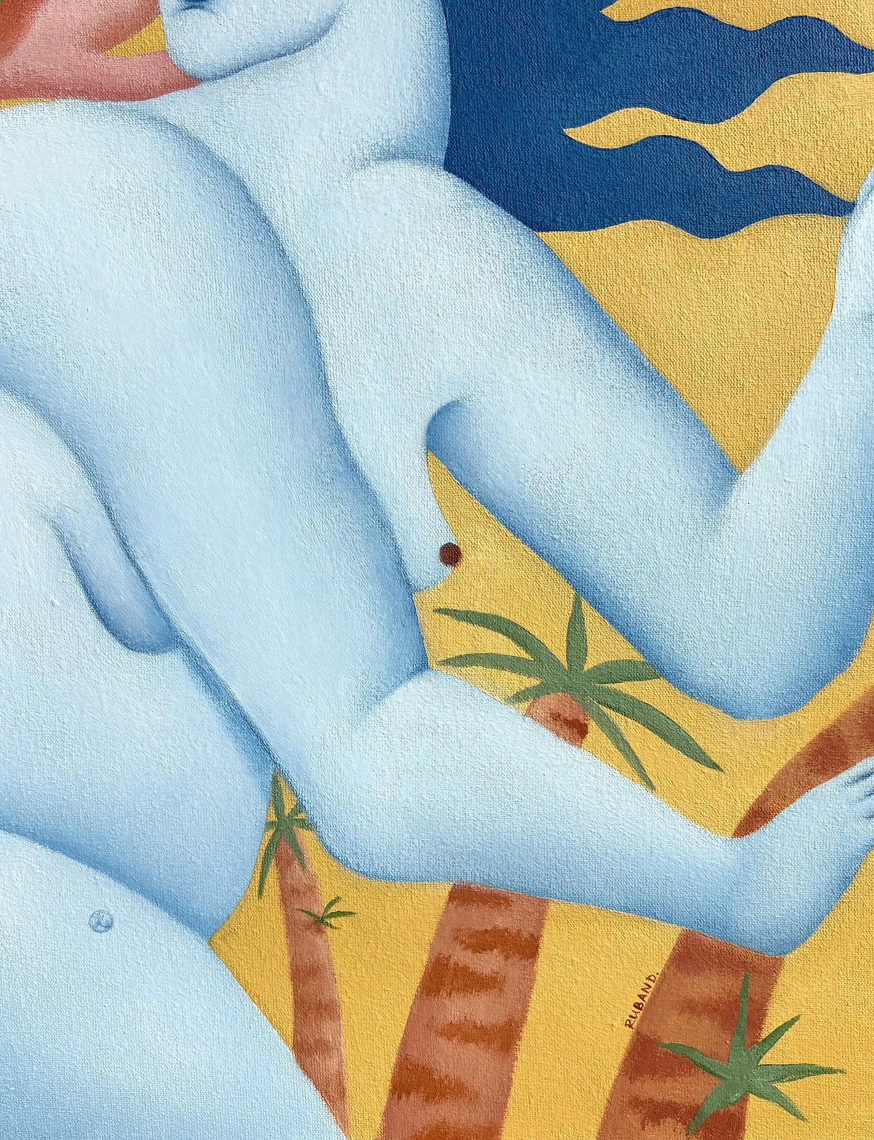 Image of Attack by Diana Ruban , size: 50x70х2 cm, made of Canvas, acrylic, Painting medium, from Ukraine , part of the Blue women series, priced at $1400 Photo 3 of 6.