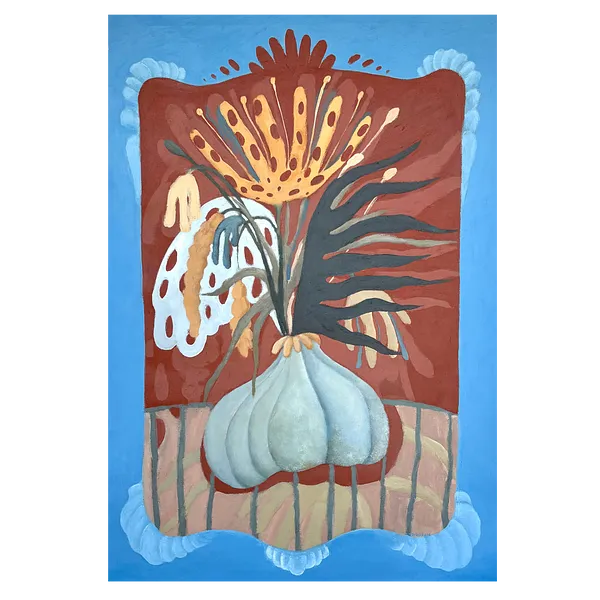 Image of Vase by Diana Ruban , size: 80 x 53 cm, made of canvas, acrylic, Painting medium, from USA, part of the Blue women series