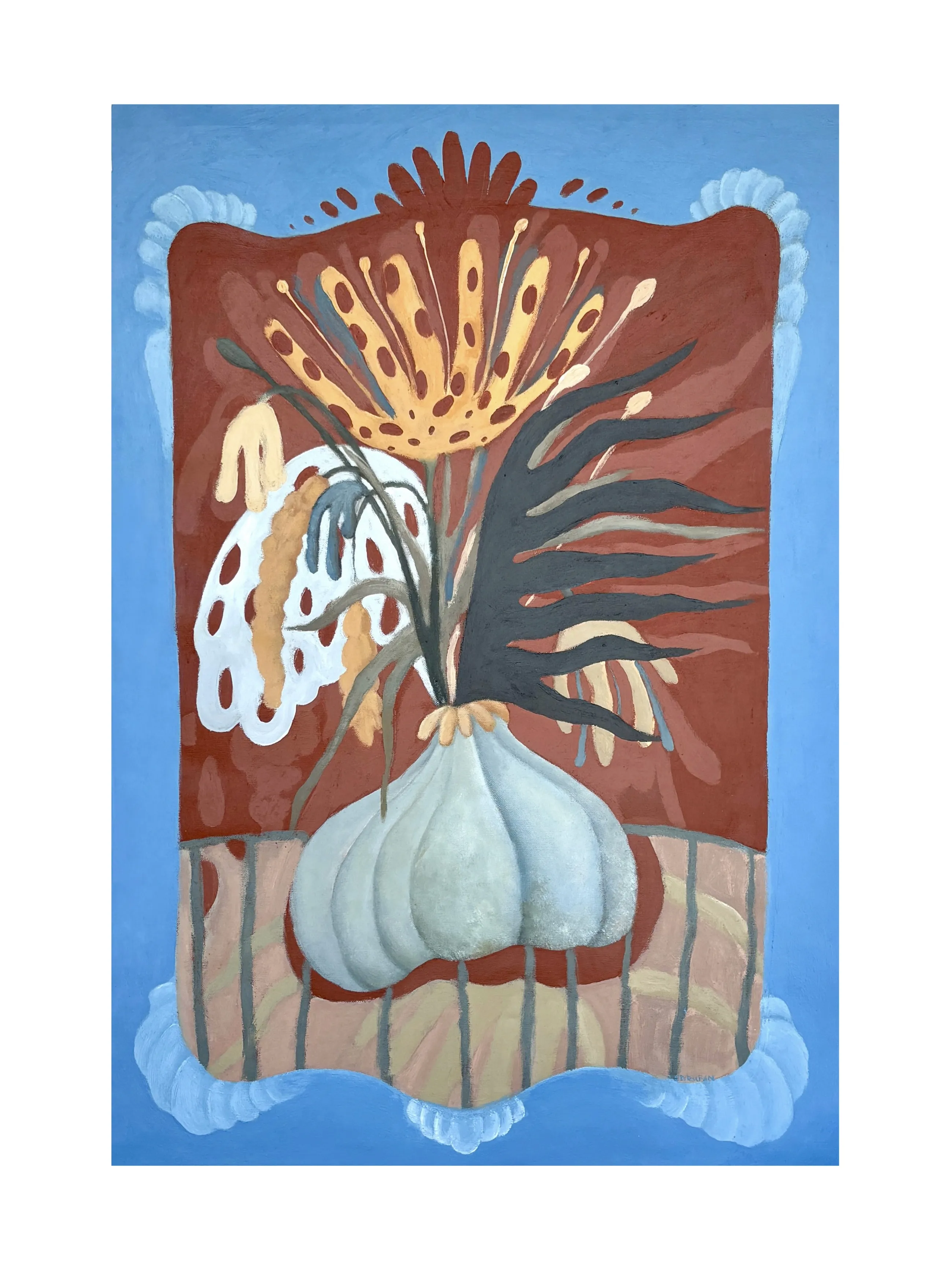 Image of Vase by Diana Ruban , size: 80 x 53 cm, made of canvas, acrylic, Painting medium, from Ukraine, part of the Blue women series, priced at $1900 Photo 3 of 3.