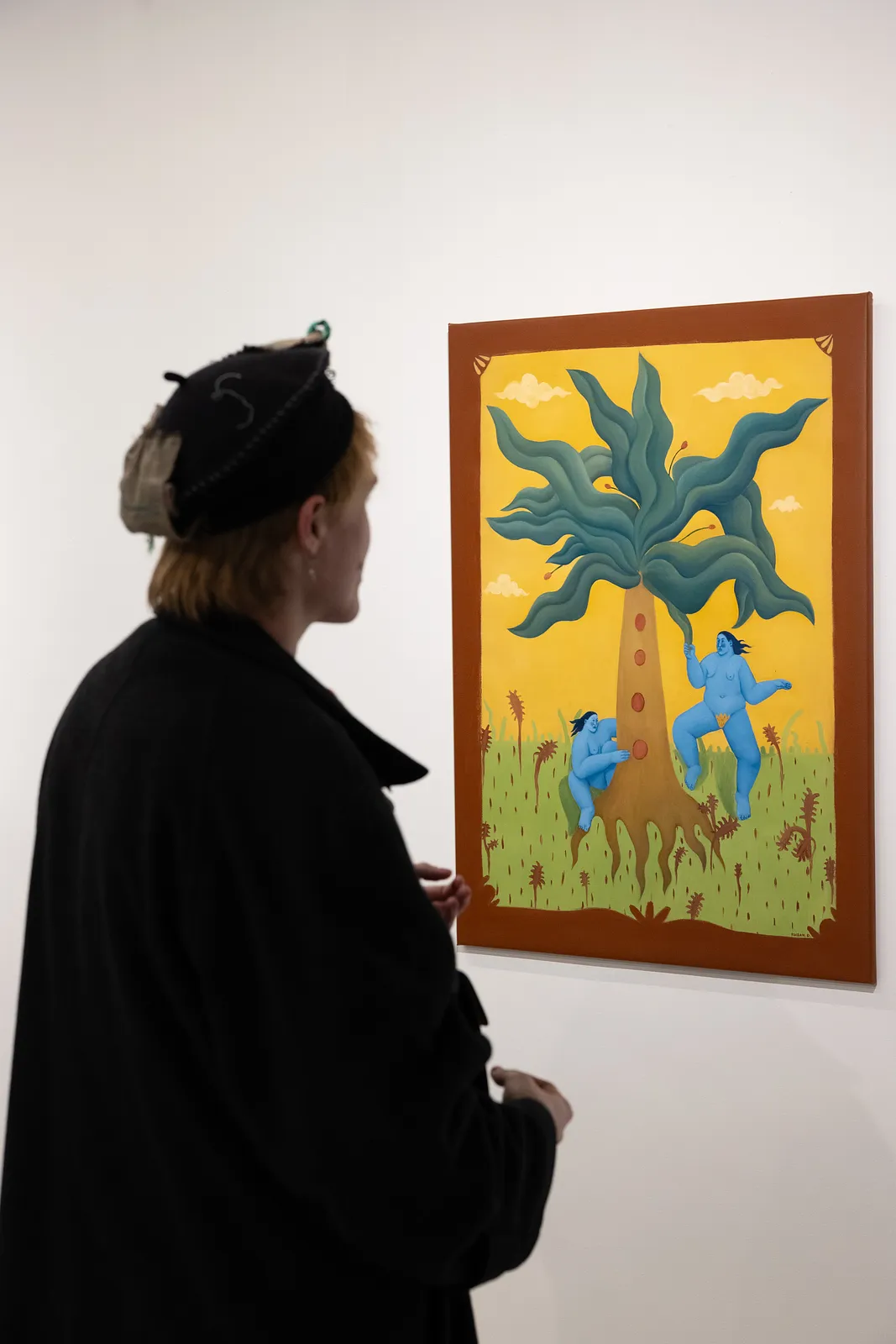 Image of My garden by Diana Ruban , size: 110 x 80 cm, made of canvas, acrylic, oil, Painting medium, from USA, part of the Blue women series Photo 2 of 2.
