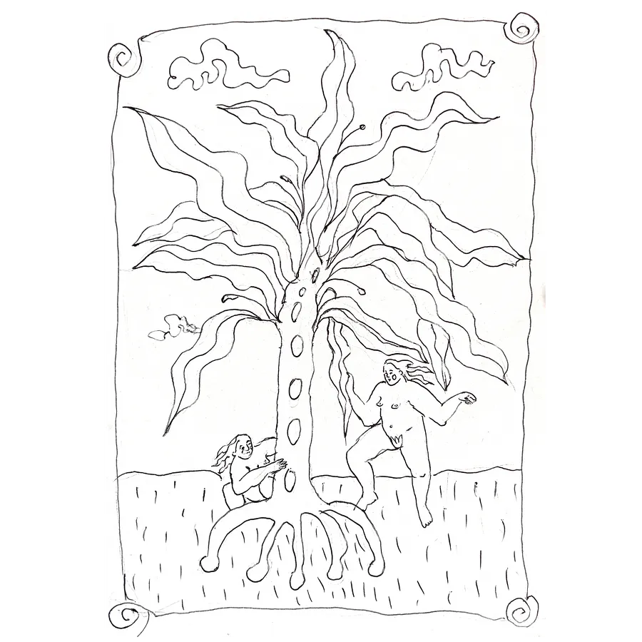 Image of Sketch by Diana Ruban , size: 30 х 21 cm, made of paper, pen, Graphics medium, from Ukraine, part of the Linocut, graphics series, priced at $120