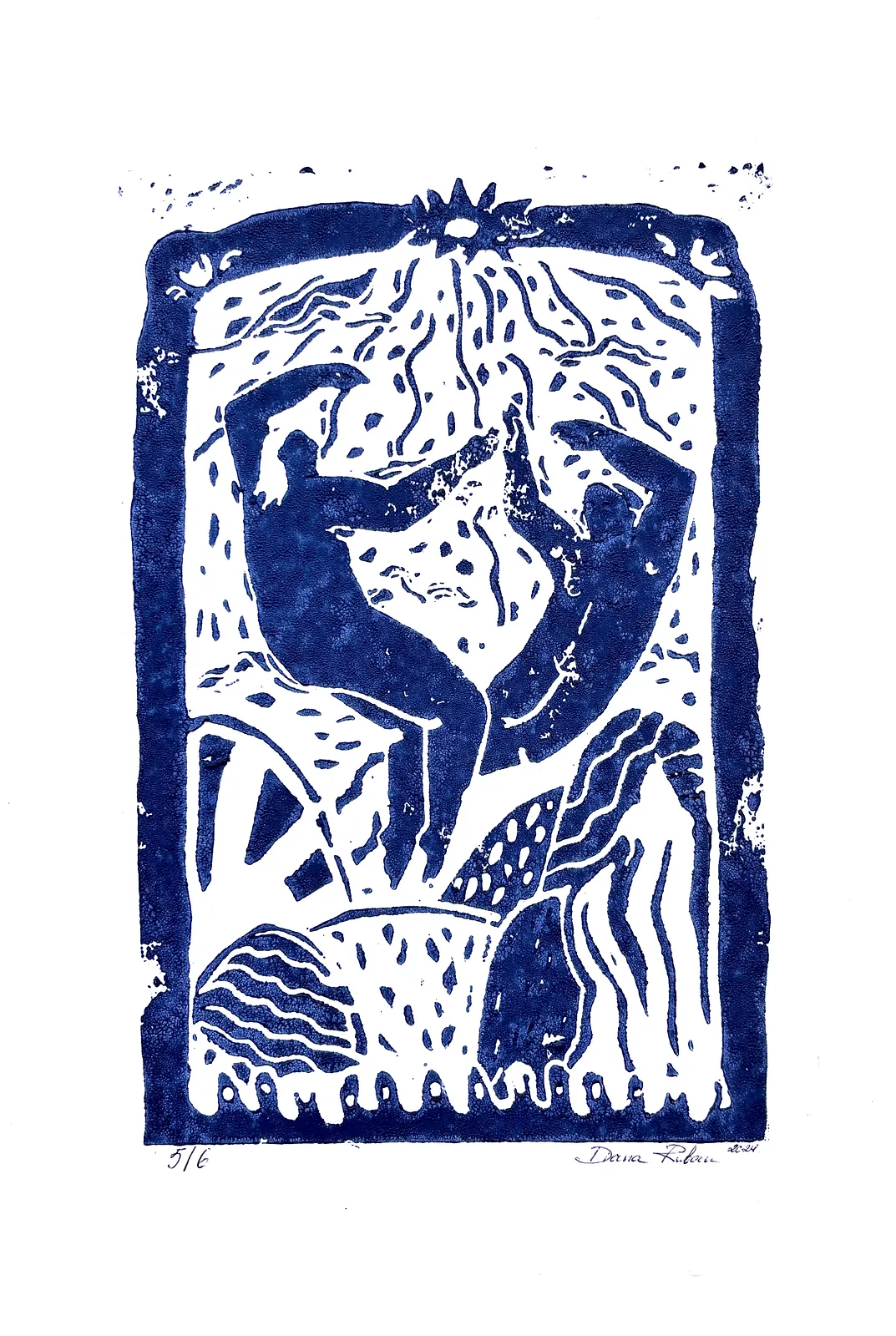 Image of Ліно гравюра by Diana Ruban , size: 30х20 см, made of Папір, акрил, Graphics medium, from США, part of the Linocut, graphics series