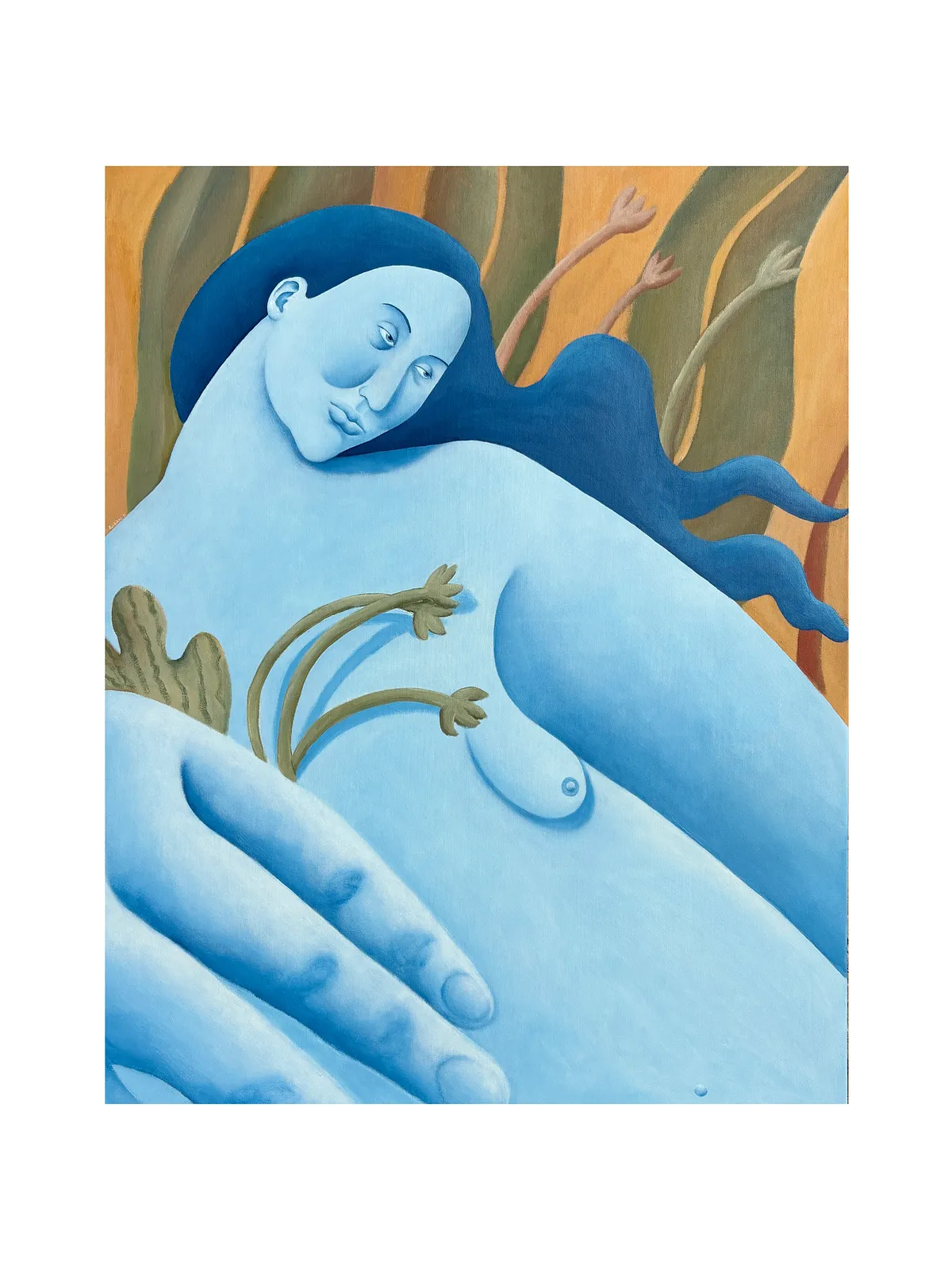 Image of Wind by Diana Ruban , size: 100 х 78,8 х 2 см , made of Canvas, acrylic , Painting medium, from Ukraine , part of the Blue women series Photo 1 of 6.