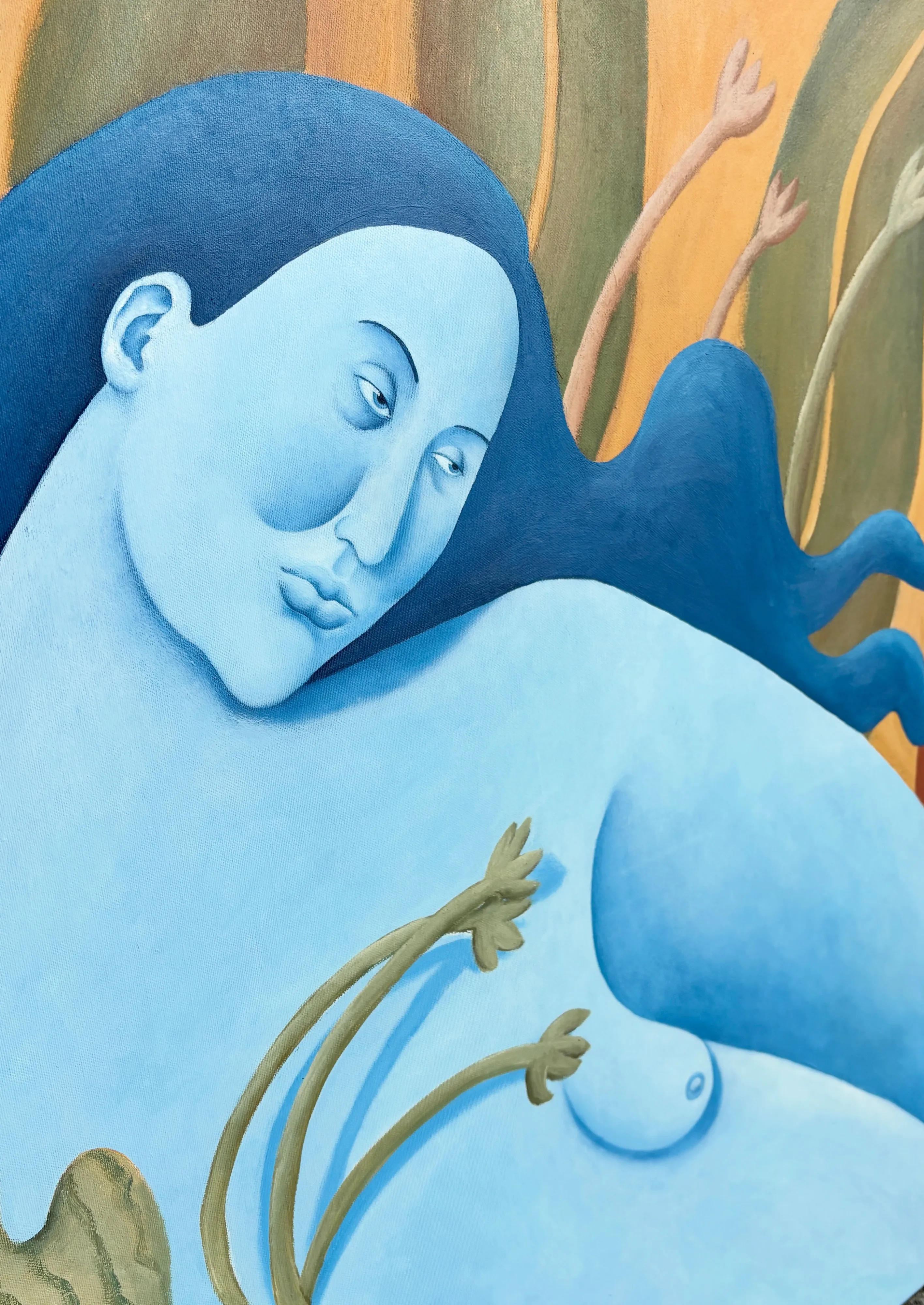 Image of Wind by Diana Ruban , size: 100 х 78,8 х 2 см , made of Canvas, acrylic , Painting medium, from Ukraine , part of the Blue women series Photo 4 of 6.