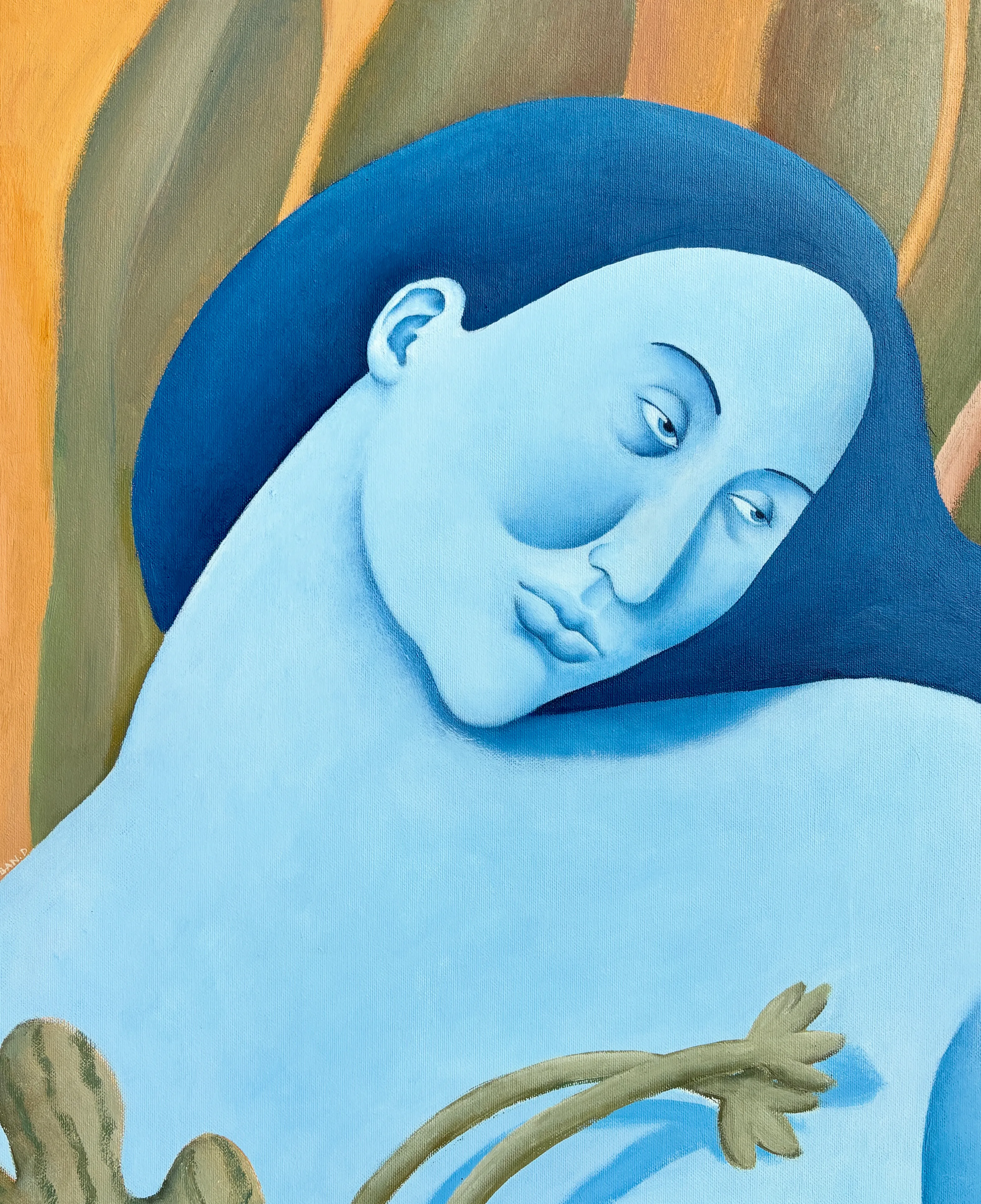 Image of Wind by Diana Ruban , size: 100 х 78,8 х 2 см , made of Canvas, acrylic , Painting medium, from Ukraine , part of the Blue women series Photo 6 of 6.
