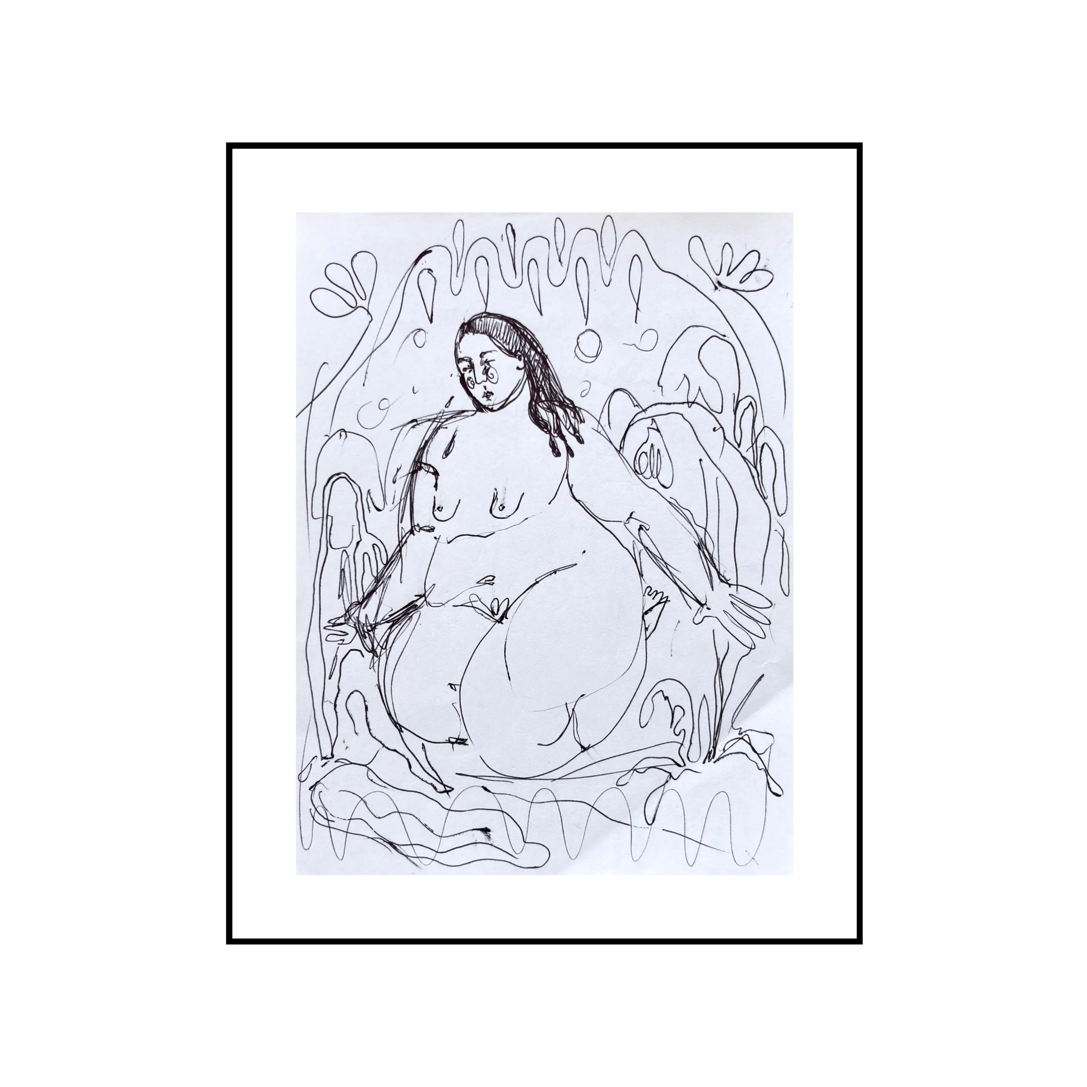 Image of Woman crying by Diana Ruban , size: 14,8 x 19,8 cm, made of paper, pen, Graphics medium, from Georgia, part of the Linocut, graphics series, priced at $100 Photo 2 of 2.