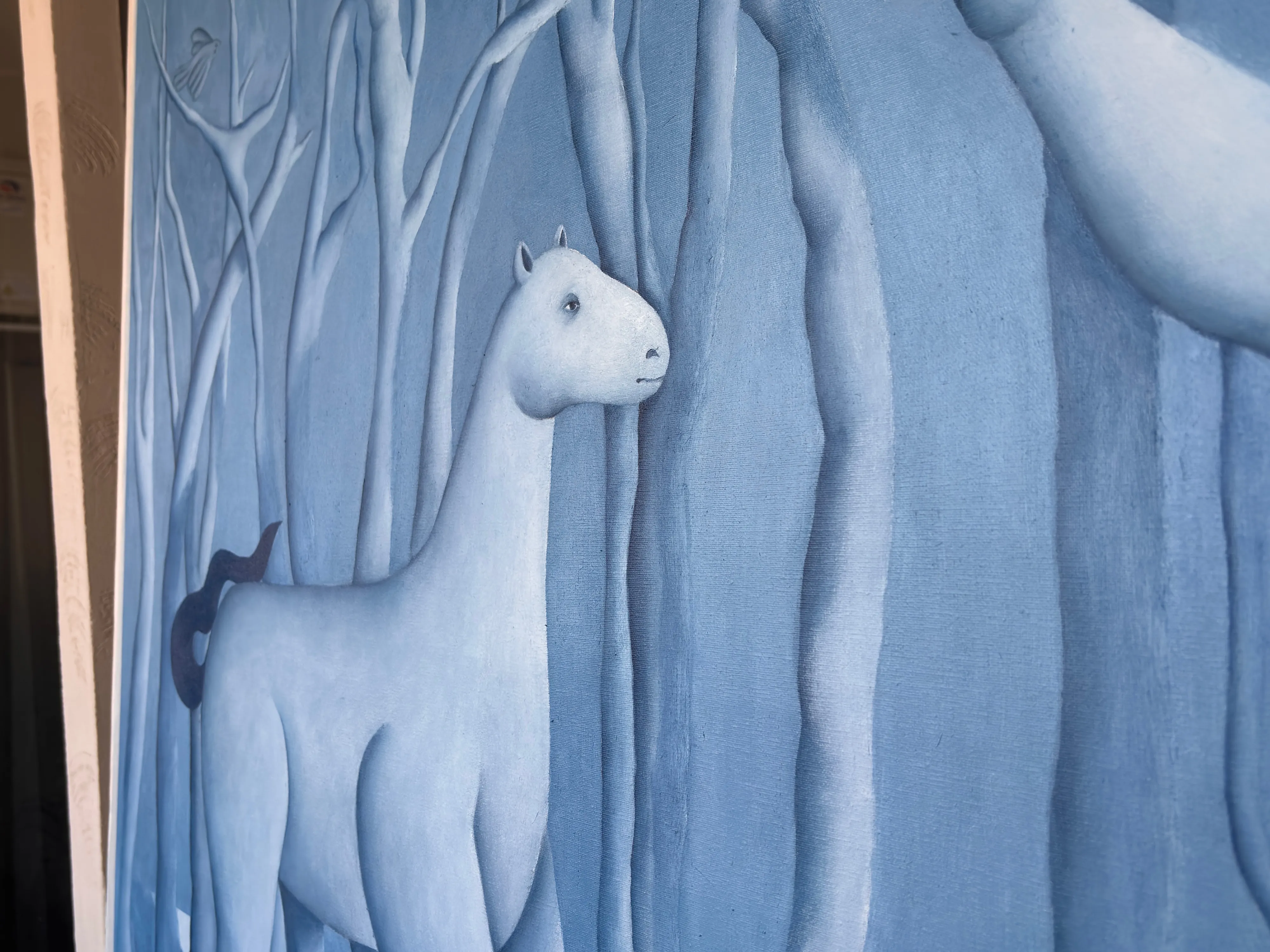 Image of Silent night by Diana Ruban , size: 102 x 140 cm, made of Canvas, oil, Painting medium, from Georgia , part of the Blue women series, priced at $5200 Photo 2 of 5.