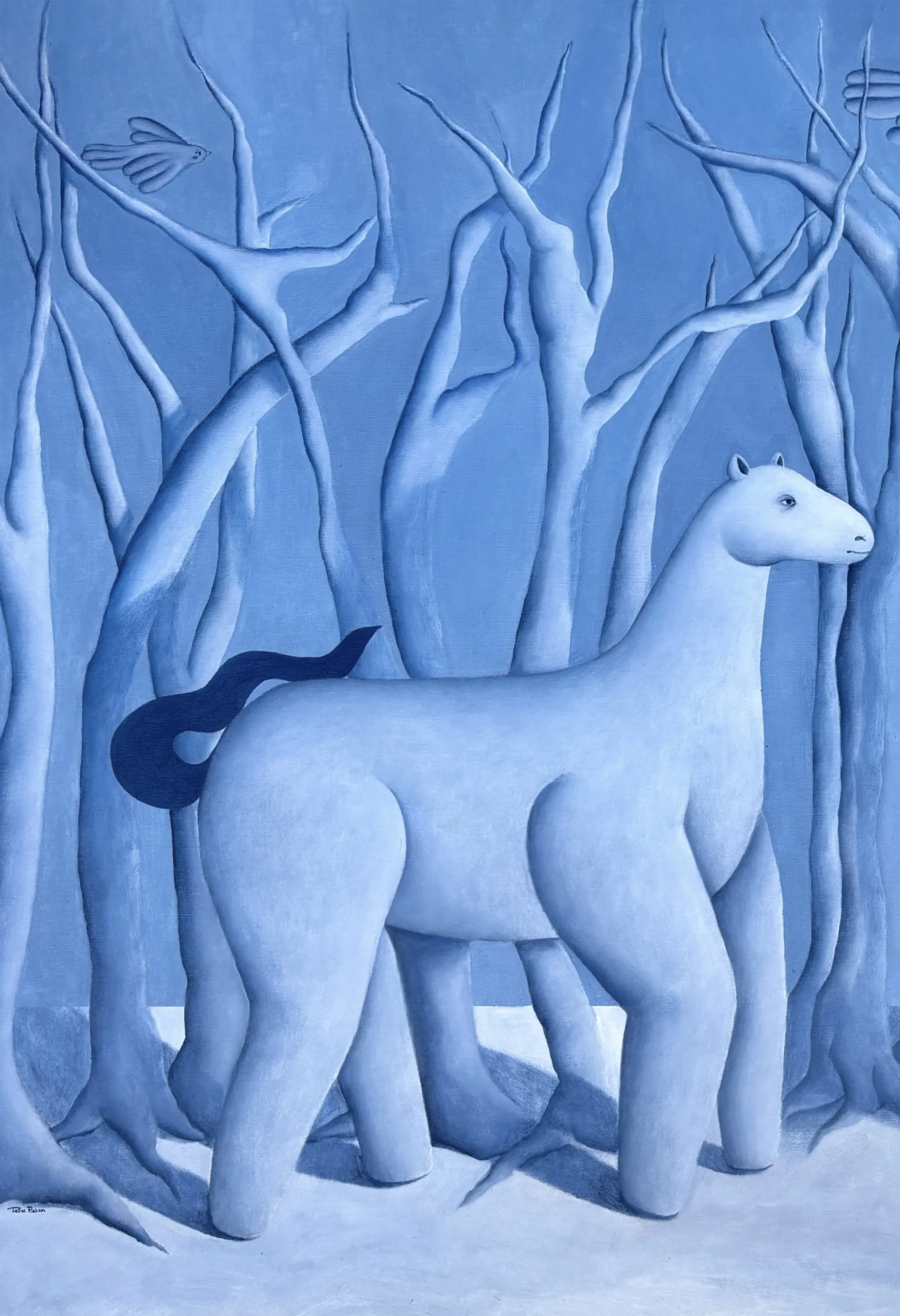 Image of Silent night by Diana Ruban , size: 102 x 140 cm, made of Canvas, oil, Painting medium, from Georgia , part of the Blue women series, priced at $5200 Photo 4 of 5.